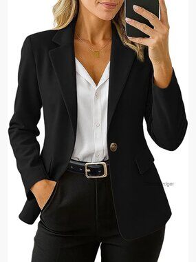 Open Front Long Sleeve Blazer Business Casual Work Office Suit Jacket with